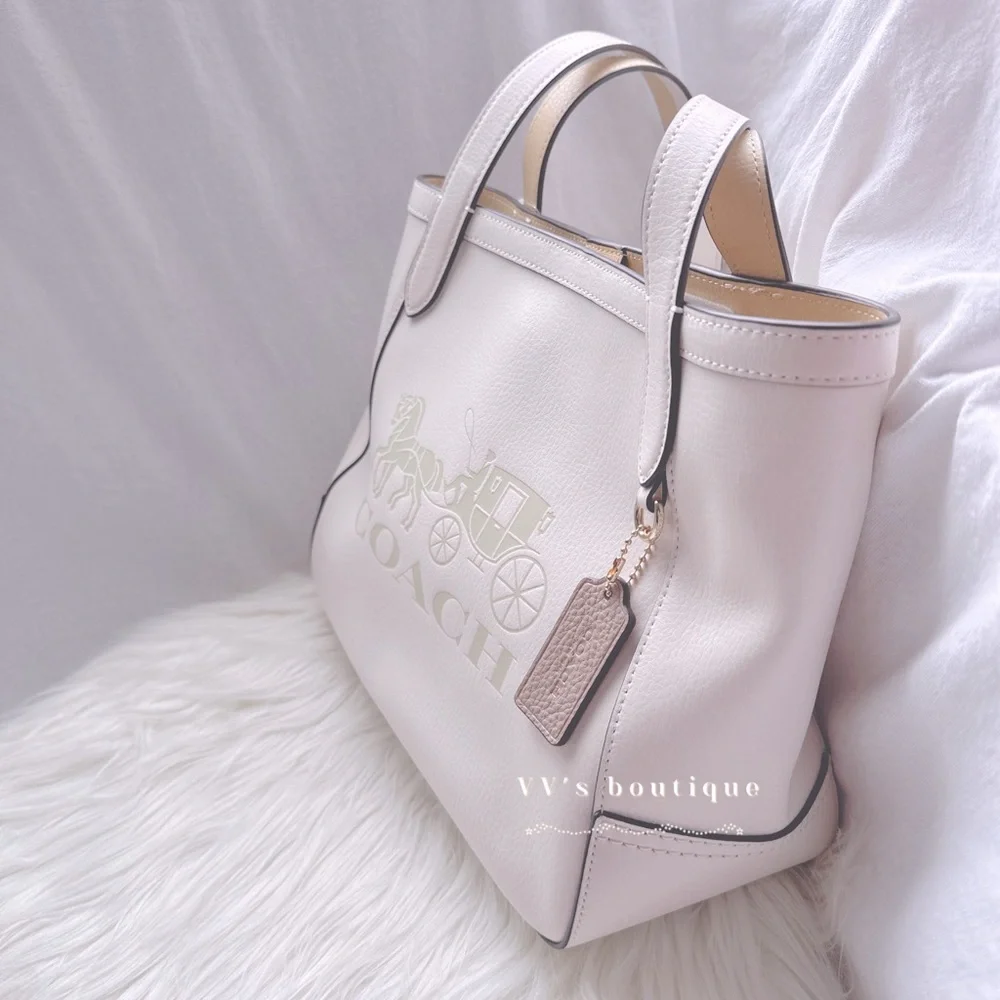NWT Coach Tote 27 With Horse And Carriage Chalk Vanilla Cream C4062 RARE FIND - Picture 3 of 10